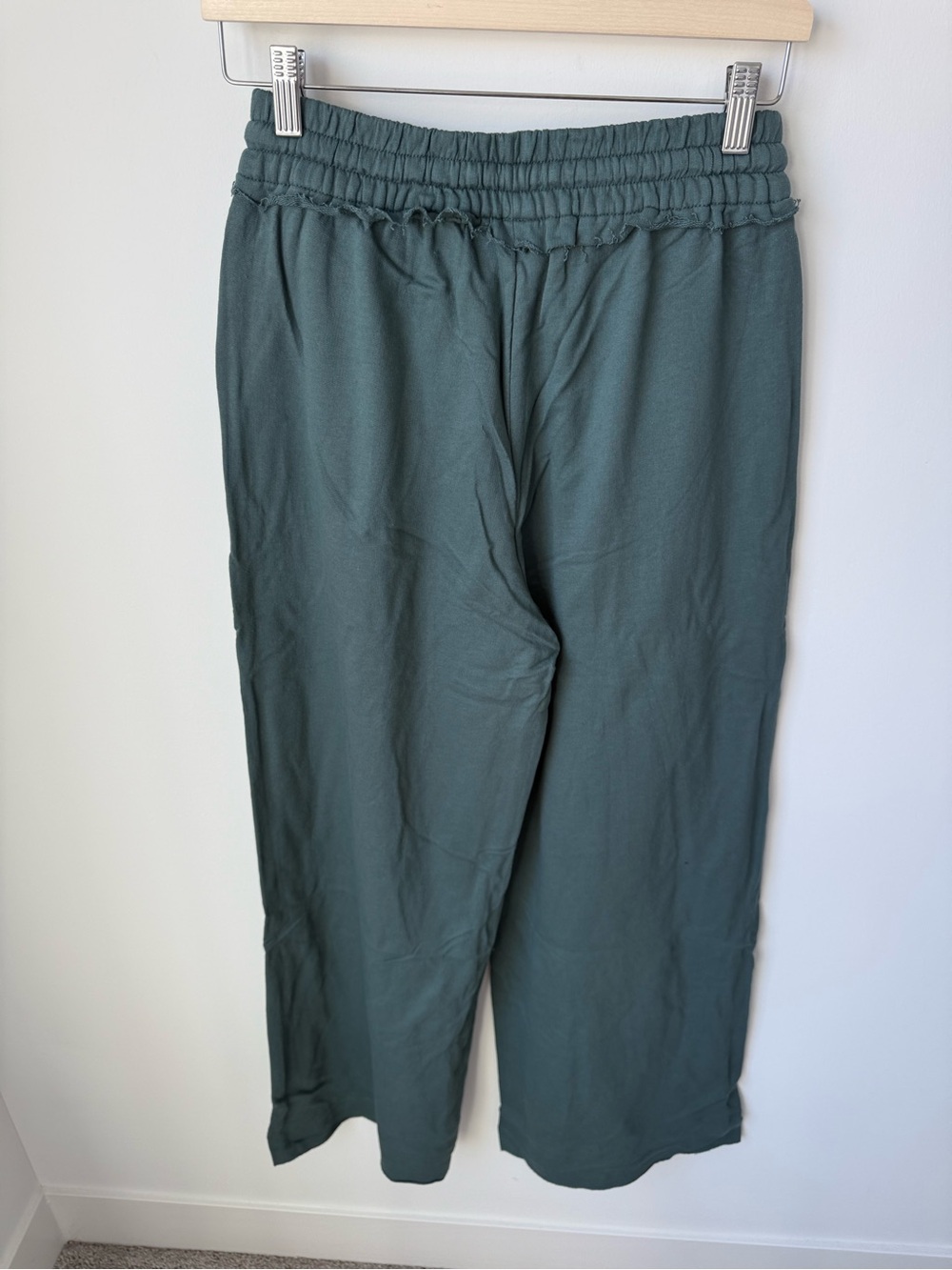 Zenana Women’s NWT 100% Cotton French Terry Wide Leg Pants - Ash Jade | S-L - Picture 3 of 6